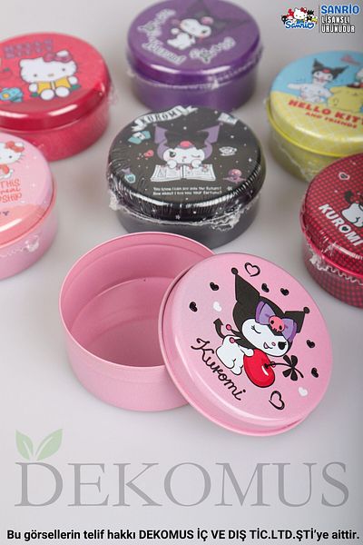 kuromi Dekomus Licensed New Season 2-Piece Mini Metal Storage Box/Organizer