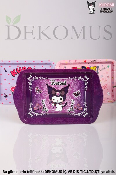 kuromi DEKOMUS İLE LİSANSLI YENİ SEZON KUROMI "TEKLİ" MİNİ METAL TEPSİ