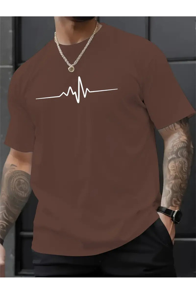 bellanova Δημιουργικό εμπριμέ ανδρικό καλοκαιρινό μπλουζάκι με στρογγυλή λαιμ...