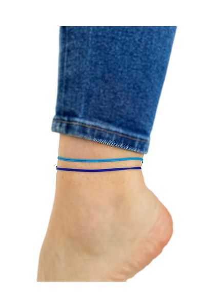 Atölye Merdiven 2-Piece Blue Navy Blue Unisex Rope Anklet Combination