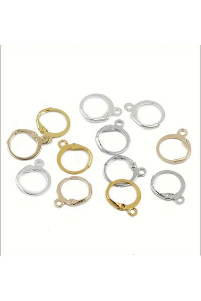yiğit aksesuar 30Pcs Non Tarnish Gold and Silver Moon Hook Earrings Making Supplies