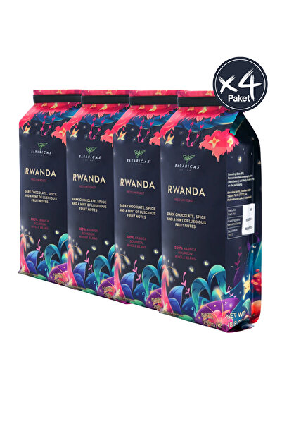 BARABICAS Rwanda %100 Arabica Bourbon -1 Kg Çekirdek Kahve - Medium Roast - 4x250 gr