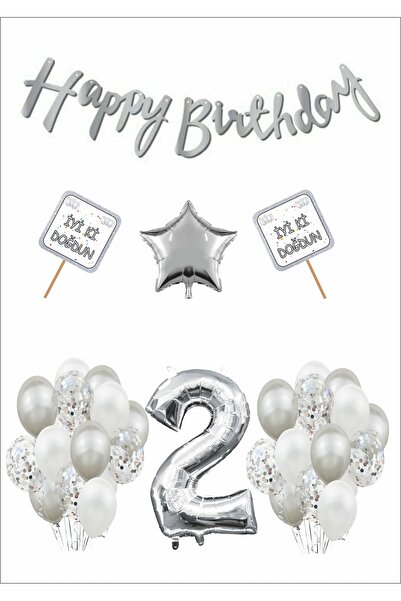 Doğumgünü Marketim 2 Yaş Doğumgünü Parti Konsepti Gümüş