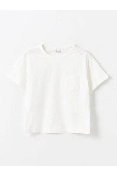 LC Waikiki Lcw Kids Ecru Crew Neck Basic Short Sleeve Boys T-Shirt Pack of 2