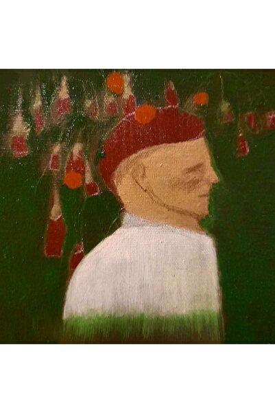 artoloji Nevin Kaygun - Bahçıvan - 2023 - Tuval üzerine yağlıboya - 20x20 cm