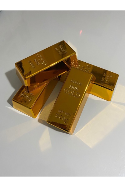 FSHOME FS GRUP | Dekoratif 1000 gr Külçe Altın, Plastik 1 Adet - Gold Külçe