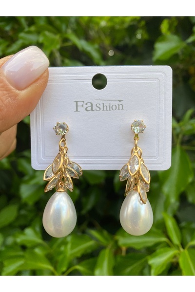 Gozibygoz الزركون حجر استرخى أقراط اللؤلؤ