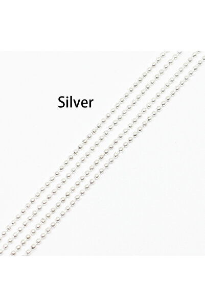 Choice 1.2 مم فضة 5 متر/مجموعة 1.2 1.5 2.0 مم سلاسل خرز معدنية كروية نتائج سل...