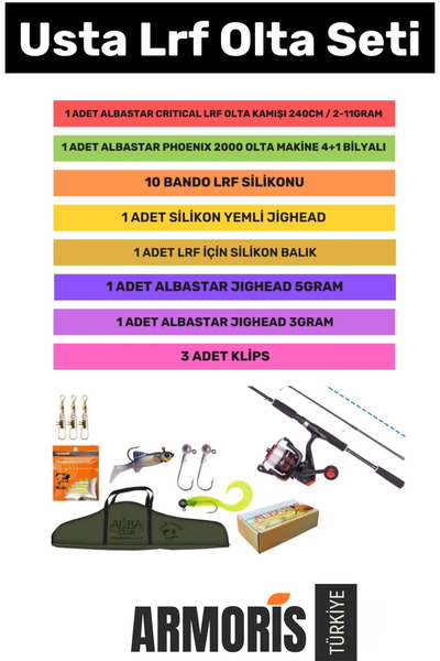 Armoris Yeni Seri Şık Taşıma Çantalı Hazır Kurulu Tam Takım Usta Lrf Olta Seti - 3m Kamış