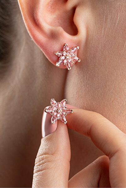 Silvano Jewelry 925 Ayar Gümüş Lotus Küpe