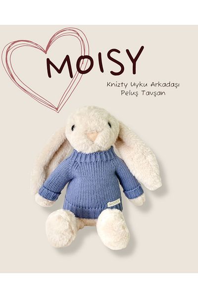 MOISY أرنب كنيتزي سليبينج بادي من القطيفة مقاس 34 سم