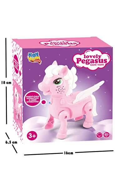 Genel Markalar Işıklı Sesli Pilli Yürüyen At Oyuncağı Pony Oyuncağı Pembe ve Mavi