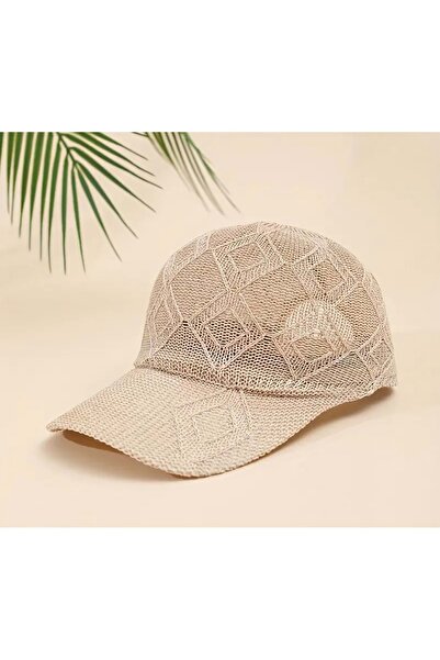 ACAR TAKI قبعة شبكية أنيقة قابلة للتنفس - لون بيج ACR4372