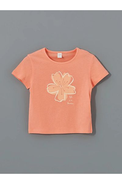 LC Waikiki Lcw Kids Ecru Crew Neck Floral Girl's T-Shirt 2 Pack t t
