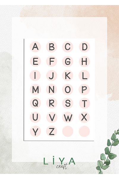 LiyaCraft Five Color Alphabet Sticker Set