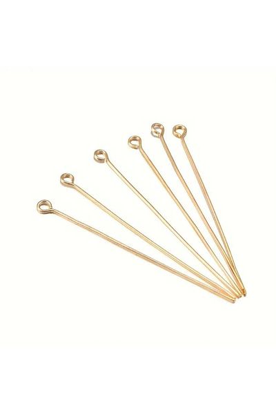 yiğit aksesuar Gold Color 2.5 cm 100Pieces Jewelry with Rings, Stud Earrings and Hook