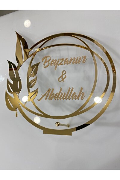 DfEventdesing Sarmaşıklı Şeffaf Pleksi İsimlik Söz Nişan Düğün Yaprak Model