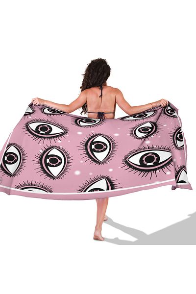 TUA Evil Eye Pattern Non-Revealing Satin Pareo
