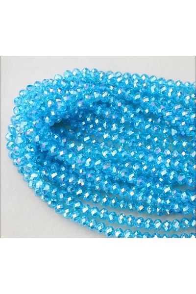 yiğit aksesuar Light Blue 4 mm Crystal Beads (5 Strands)