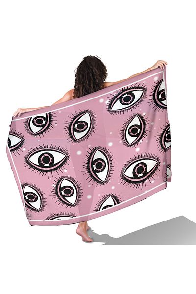 TUA Evil Eye Pattern Non-Revealing Satin Pareo