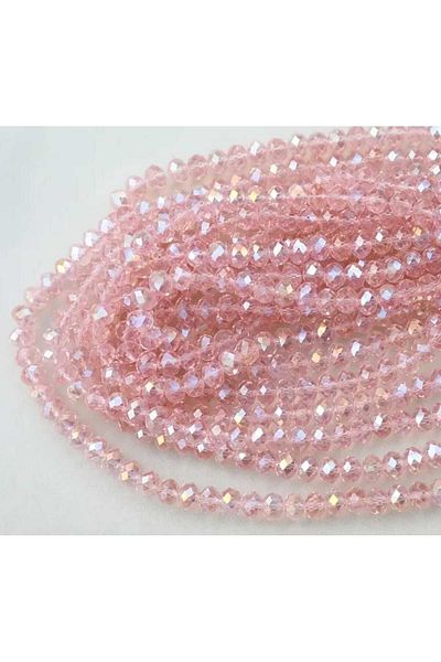 yiğit aksesuar 4 mm Light Pink Crystal Beads (5 Strands)