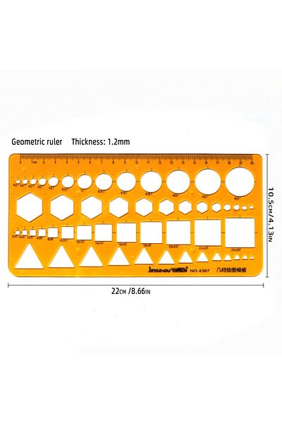 Choice 4367 Circular oval ruler durable K Resin drawing design furniture architect template drafting ruler