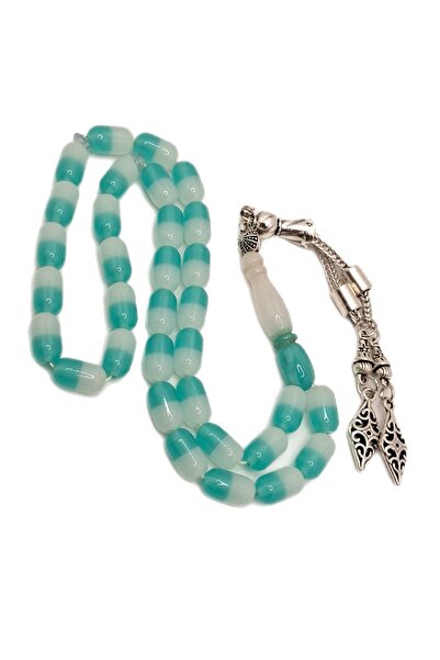 Han Ticarethane Special Design Double Color Green White Airplane Glass Rosary