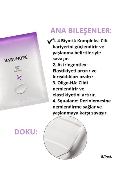VARI HOPE Lifting Neck Patch - Hope Biotıcs Firming Neck Wrinkle Patch (5 Pcs)