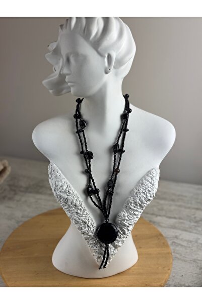 SEDEF TAKI Doğal taş uzun kolye