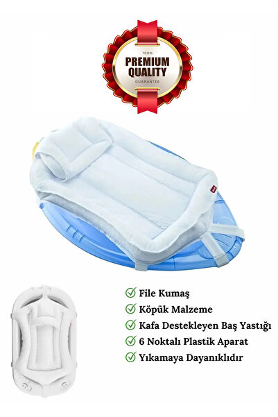 MorBebe Lüx Kafa Yastıklı Bebek Banyo Küvet Filesi ( Bütün Küvetlere Uyumludur )