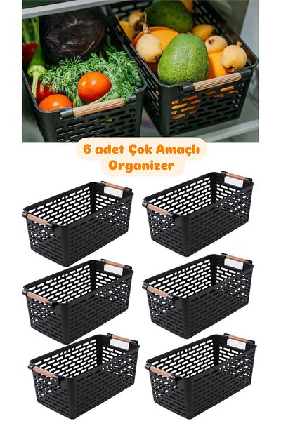 Palica 6 Pieces Multi-Purpose Organizer Basket Cutlery, Kitchen, Cabinet and Bathroom Organizer