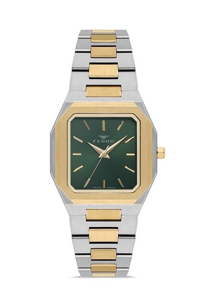 FERRO Yellow and Silver Steel Cord Women's Wristwatch Fl21482Awt-D6