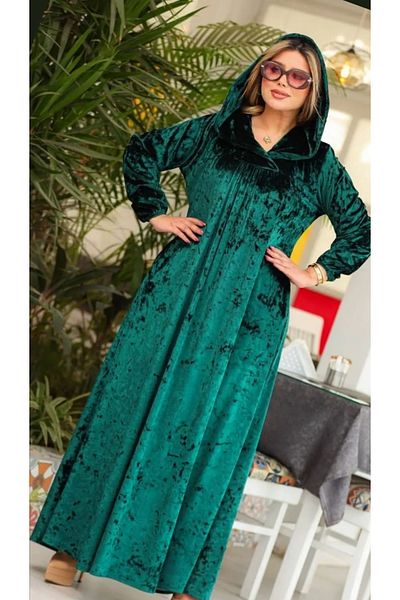 Generic Free size French velvet jalabiya, suitable for weights from 55 kg to 110 kg