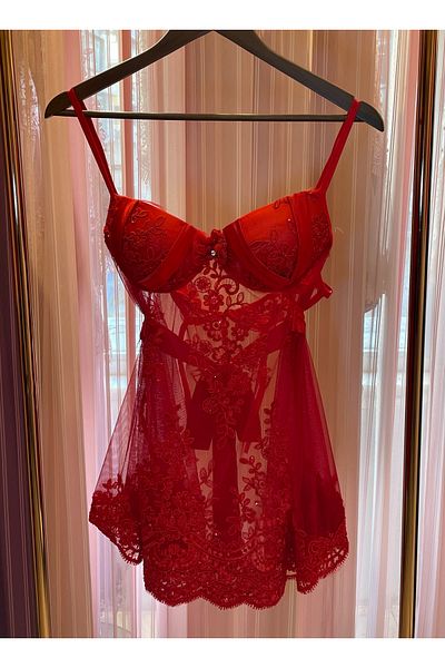 Limas lingerie 2-Piece Short Skirt Nightgown Set with Lace