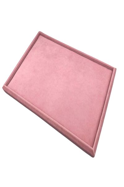 MeGass Dekor Domestic Production Suede Fabric Pink Color 34/24 cm Jewelry Serving Presentation Table