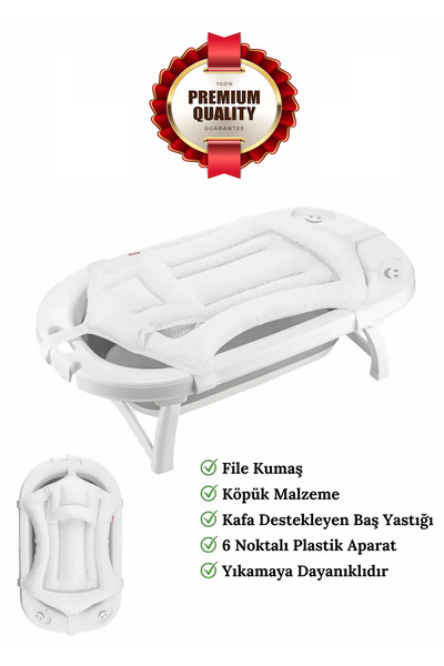 MorBebe Lüx Kafa Yastıklı Bebek Banyo Küvet Filesi ( Bütün Küvetlere Uyumludur )