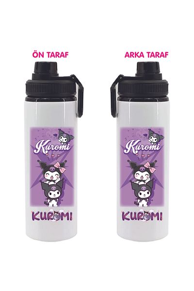 DKDZ SHOP Kuromi Printed Metal Water Box Black 850ml.-045