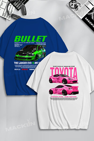 darkopia Unisex Γυναικεία Ανδρικά μπλουζάκια Bullet and Suki Edition με στάμπα για ζευγάρια, σχέδιο συνδυασμού, μεγάλο μέγεθος, συσκευασία των 2