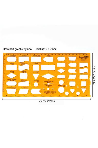Choice 4351 Circular oval ruler durable K Resin drawing design furniture architect template drafting ruler