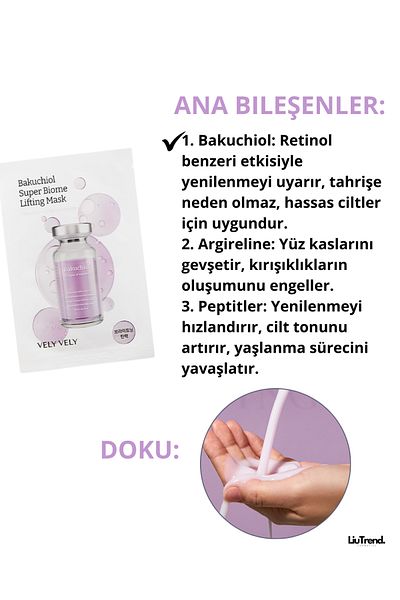 VELY VELY Bakuchiol Super Biome Lifting Mask 20 Ml* 10 Lifting Mask with Bakuchiol and Peptides