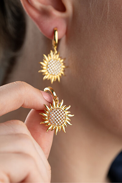 Silvano Jewelry 925 Ayar Gümüş Güneş Küpe