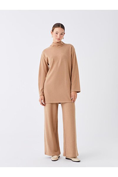 LC Waikiki Γυναικείο χιτώνα με μισό ζιβάγκο ίσιο μακρυμάνικο