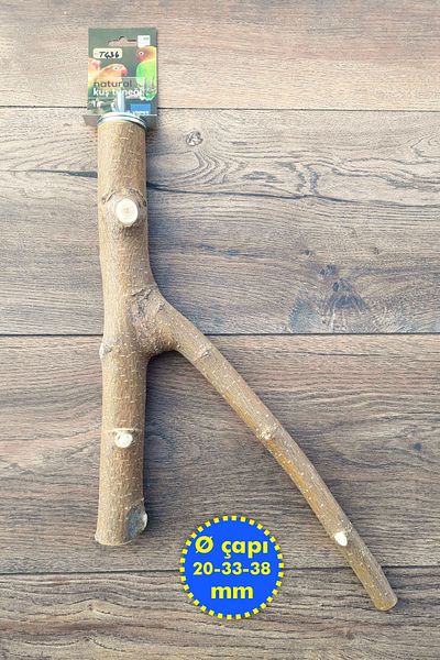 Vixpet Venty 38 cm Natural Parrot Perch |   Macaw, Cockatoo, Jako, Amazon, Eklektus, Alexander, Kayık - T436