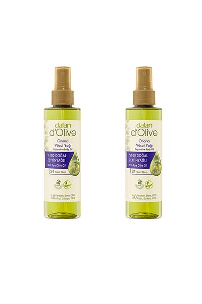 Dalan D'Olive 100% Olive Oil Repairing Body Oil 200 ml X 2 Pcs