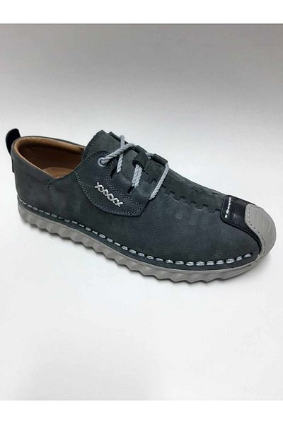Luis Figo Lui̇s Fi̇go Genuine Leather Lace-Up Gray Color Nubuck Summer Men's Shoes