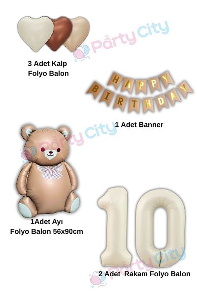 Party City Σετ γενεθλίων 10 ετών με θέμα το μπαλόνι: Περιέργεια με μπαλόνια και ομιλίες γενεθλίων με καρδιά