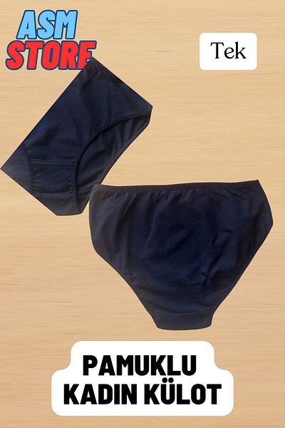 Akpınar 100% Cotton Women's Panties - Single Comfort Pack (Grey/Black)