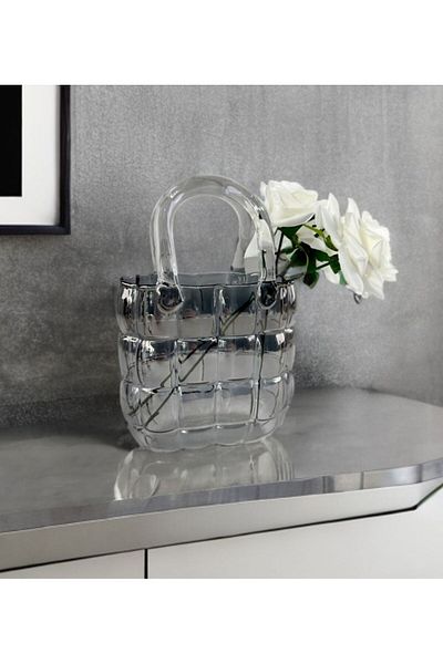 PEKİBU GEANT DE LUX MODEL VAZĂ DECOR AFUMAT 22 CM (2 TRANIȚI ARTIFICIALE CU CADOU)