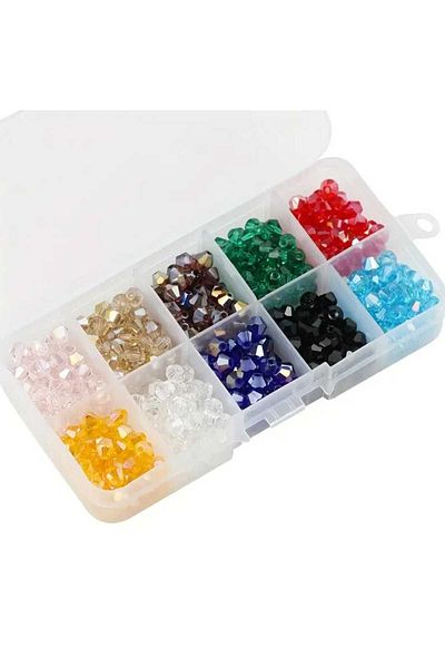 yiğit aksesuar 4 mm 10 Colors Pyramid Crystal Beads Jewelry Making Supplies