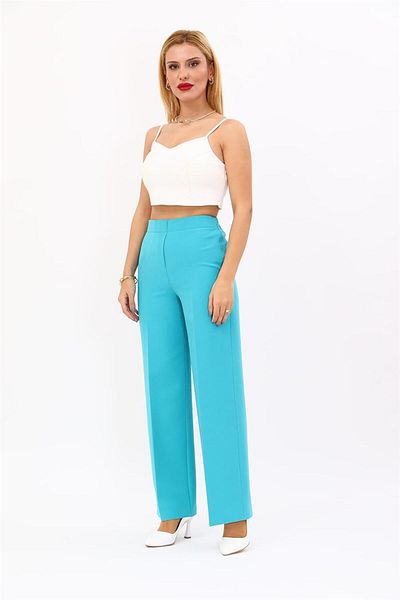ÖNDER ÖZSOY Wide Leg Trousers-Turquoise